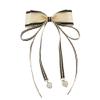 FASELE Jepanese Bow brooches for women fashion Pre-Tied Neck Tie Ribbon Bow Tie jabot Collar Christmas Gifts Party Ceremony Yellow view 1