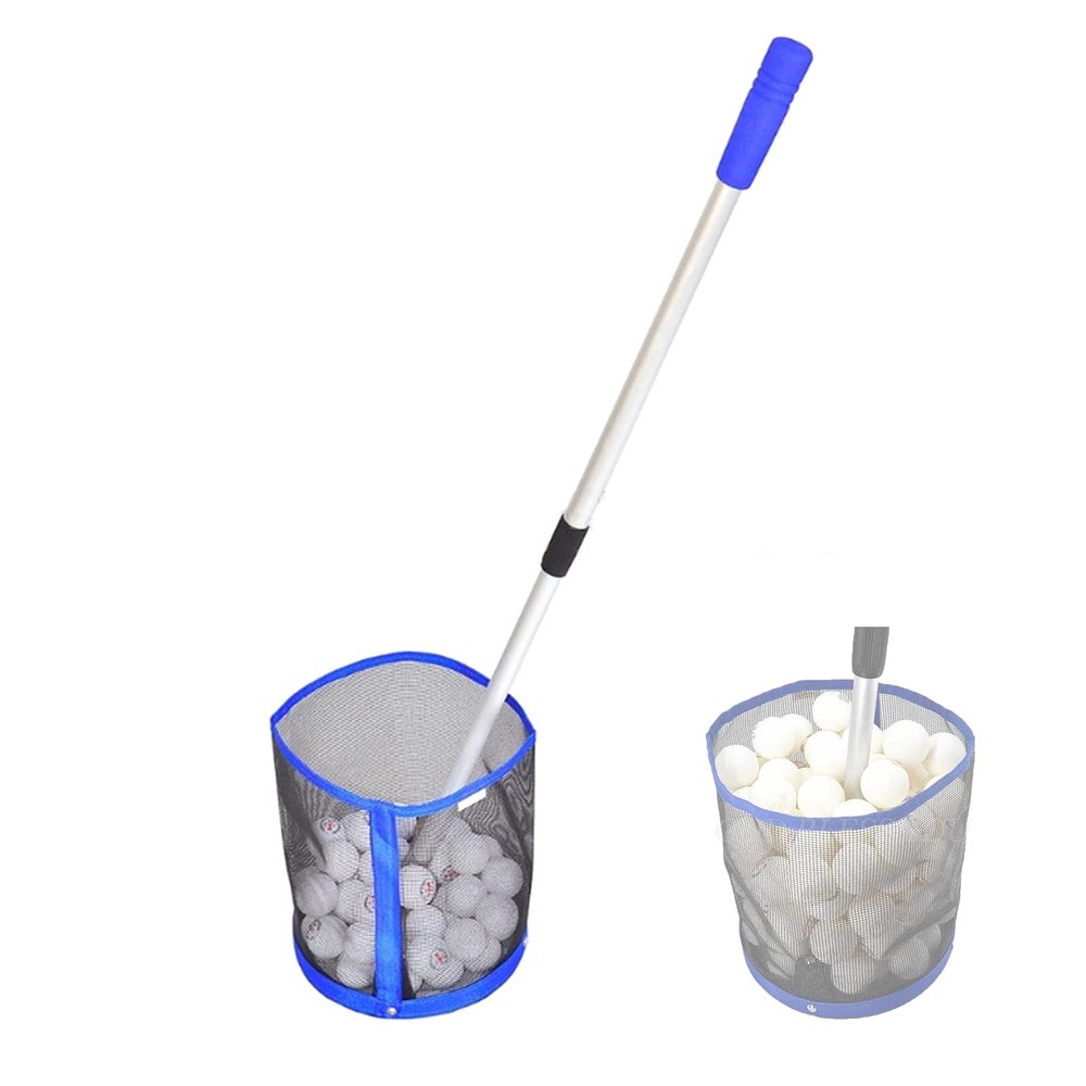 HB1 Ping Pong Ball Retriever for 120 Balls Pick Up Net Bag Table Tennis Picker Container Training Tool Adjustable Multi-Ball Trainer
