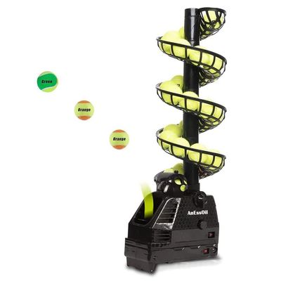 AnEssOil Tennis Ball Machine Tennis Ball Tosser Adjustable&Portable w/Oscillation Ball Launcher Tennis Serving Machine Accurate&Efficient Feed Machine Plug in/Batteries 30 Balls for Adults Children