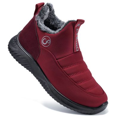 Alicegana Womens Snow Boots Winter: Warm Fur Lined Ankle Booties Waterproof Non Slip Snow Shoes for Outdoor Walking