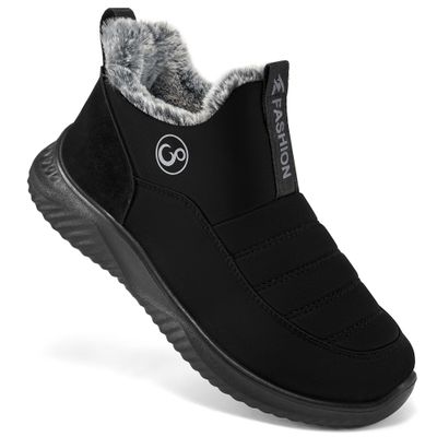 Alicegana Womens Snow Boots Winter: Warm Fur Lined Ankle Booties Waterproof Non Slip Snow Shoes for Outdoor Walking