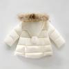 EISHOW Toddler Baby Girls Boys Faux Fur Outerwear Jackets Snowsuit Warm Hooded Thicken Fleece Down Coat Winter Hoodie Outwear (Beige,18-24 Months,18 Months,24 Months) view 4