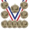 10 Pack of Martial Arts Gold Medals Trophy Award with Neck Ribbons MS2 view 1