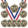 10 Pack of Male Weightlifter Weightlifting Gold Medals Trophy Award with Neck Ribbons MS2 view 1