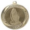 10 Pack of Praying Hands Religious Prayer Gold Medals Trophy Award with Neck Ribbons MS2 view 2