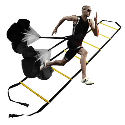 Resistance Parachute Agility Speed Training Set, Include 1 Resistance Parachute and 1 Adjustable Agility Ladder, Fitness Explosive Power Training(Size:2.1M)