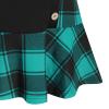 Womens Plus Size Tops Coat Button Turtleneck Sweater Lattice Pachwork Outerwear Xmas Pliad Print Sweaters Tops Blouse Green view 4