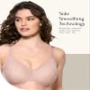 Felina Jessamine Side Smoothing T-Shirt Bra (Sparrow, 44DD) | Full Coverage Lace Bra with Underarm & Back Smoothing | Elegant Everyday Support view 2