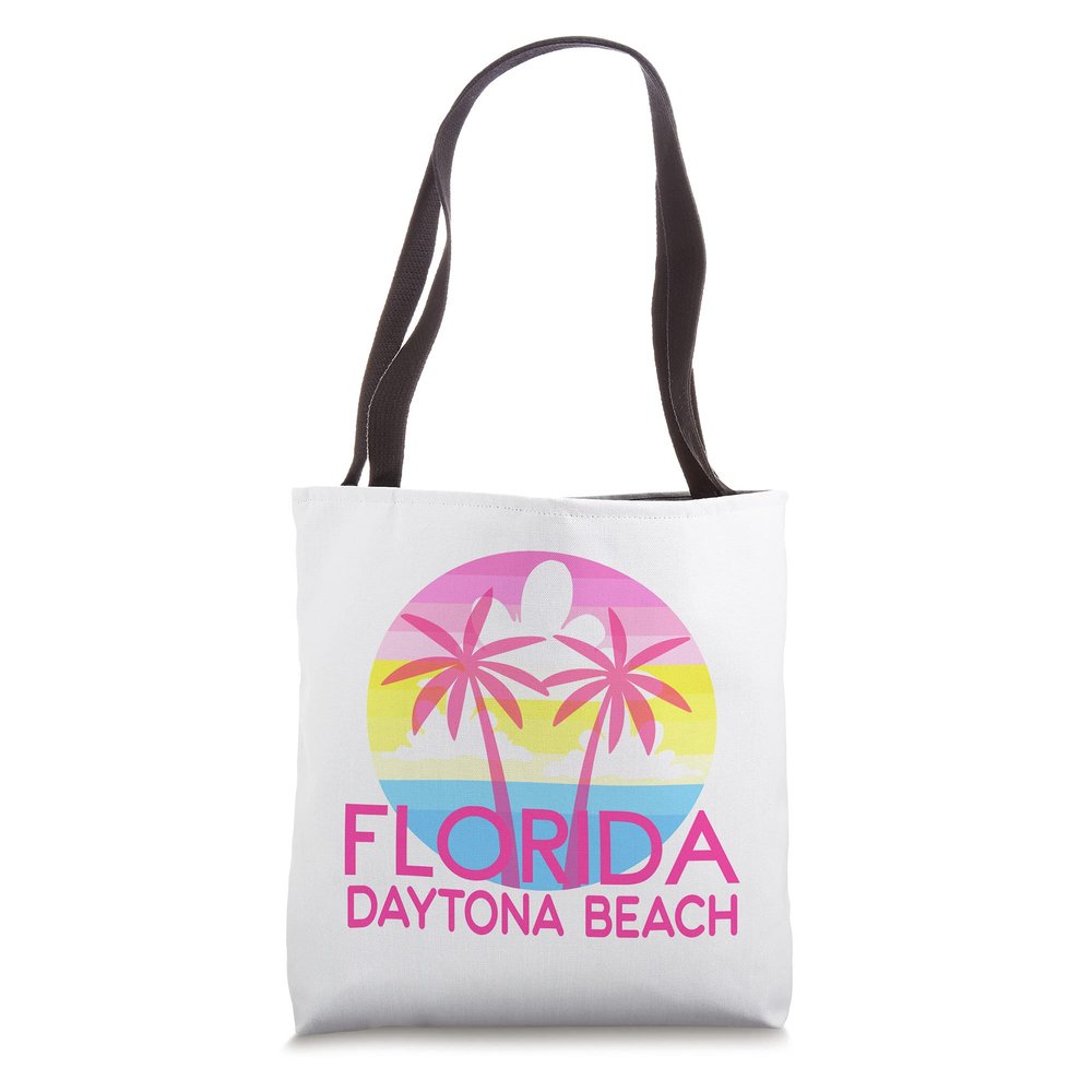 Daytona Beach FL Pink Palm Tree Styled Daytona Beach Florida Tote Bag