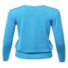 Light Weight Solid V-Neck Button Closure Long Sleeves Sweater Cardigan Sky Blue 1XL view 2