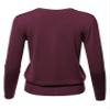 Light Weight Solid V-Neck Button Closure Long Sleeves Sweater Cardigan Burgundy2 1XL view 2