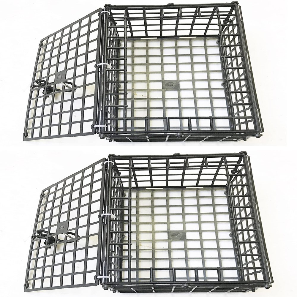 Pair of KUFA Sports Crab Trap Bair Bag Bait cage (Pair of Foldable Plastic Bait case (7"x5"x3.5"))