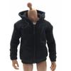 1/6 Scale Black Fastener Up Hoodie, Action Figure Hooded Sweatshirt, Cloth Jacket for 12" Male Doll, Easy Dressing, Fine Craftsmanship, Compatible Collector Accessory view 4
