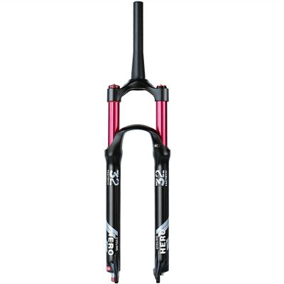 LYYCX Bike Suspension Forks 26/27.5/29 Inch Travel 130mm, Rebound Adjust 1-1/8" Straight/Tapered Tube QR 9mm Accessories Lightweight Disc Brake Front Forks(Tapered Manual,27.5 inches)