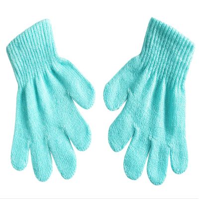 BaiX Toddler Boys and Girls Winter Knitted Writing Gloves, 1-3 Years Old (Sky Blue)