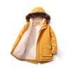 EISHOW Baby Boys' Winter Jackets Down Coats Toddler Faux Fur Hooded Overcoat Dress Warm Cotton Lined Thick Trench Outerwear (Yellow,4-5T,4 Years,5 Years) view 3