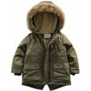 EISHOW Baby Boys' Winter Jackets Down Coats Toddler Faux Fur Hooded Overcoat Dress Warm Cotton Lined Thick Trench Outerwear (Army Green,2-3T,2 Years,3 Years) view 1