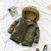 EISHOW Baby Boys' Winter Jackets Down Coats Toddler Faux Fur Hooded Overcoat Dress Warm Cotton Lined Thick Trench Outerwear (Army Green,2-3T,2 Years,3 Years) view 2