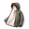 EISHOW Baby Boys' Winter Jackets Down Coats Toddler Faux Fur Hooded Overcoat Dress Warm Cotton Lined Thick Trench Outerwear (Army Green,2-3T,2 Years,3 Years) view 4