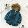 EISHOW Baby Boys' Winter Jackets Down Coats Toddler Faux Fur Hooded Overcoat Dress Warm Cotton Lined Thick Trench Outerwear (Blue,8-9T,8 Years,9 Years) view 2