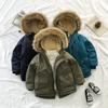 EISHOW Baby Boys' Winter Jackets Down Coats Toddler Faux Fur Hooded Overcoat Dress Warm Cotton Lined Thick Trench Outerwear (Blue,8-9T,8 Years,9 Years) view 3