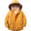 EISHOW Baby Boys' Winter Jackets Down Coats Toddler Faux Fur Hooded Overcoat Dress Warm Cotton Lined Thick Trench Outerwear (Yellow,18-24 Months,18 Months,24 Months) view 1