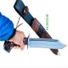 EGKH -15 inch blade Conqueror Knife With Leather Sheath - 5160 Carbon Steel Blade, Gripper Rose Wood Handle with Guard - Hand made in Nepal view 3