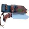 EGKH -15 inch blade Conqueror Knife With Leather Sheath - 5160 Carbon Steel Blade, Gripper Rose Wood Handle with Guard - Hand made in Nepal view 4