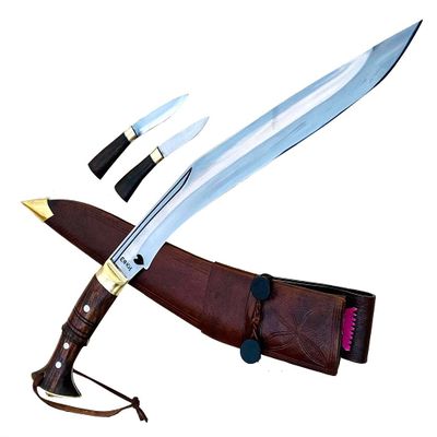 EGKH 15 Limbuwan Khukuri Traditional Knife Hand Forged Kukri Knife Handmade in Nepal High Carbon Steel Rosewood Handle