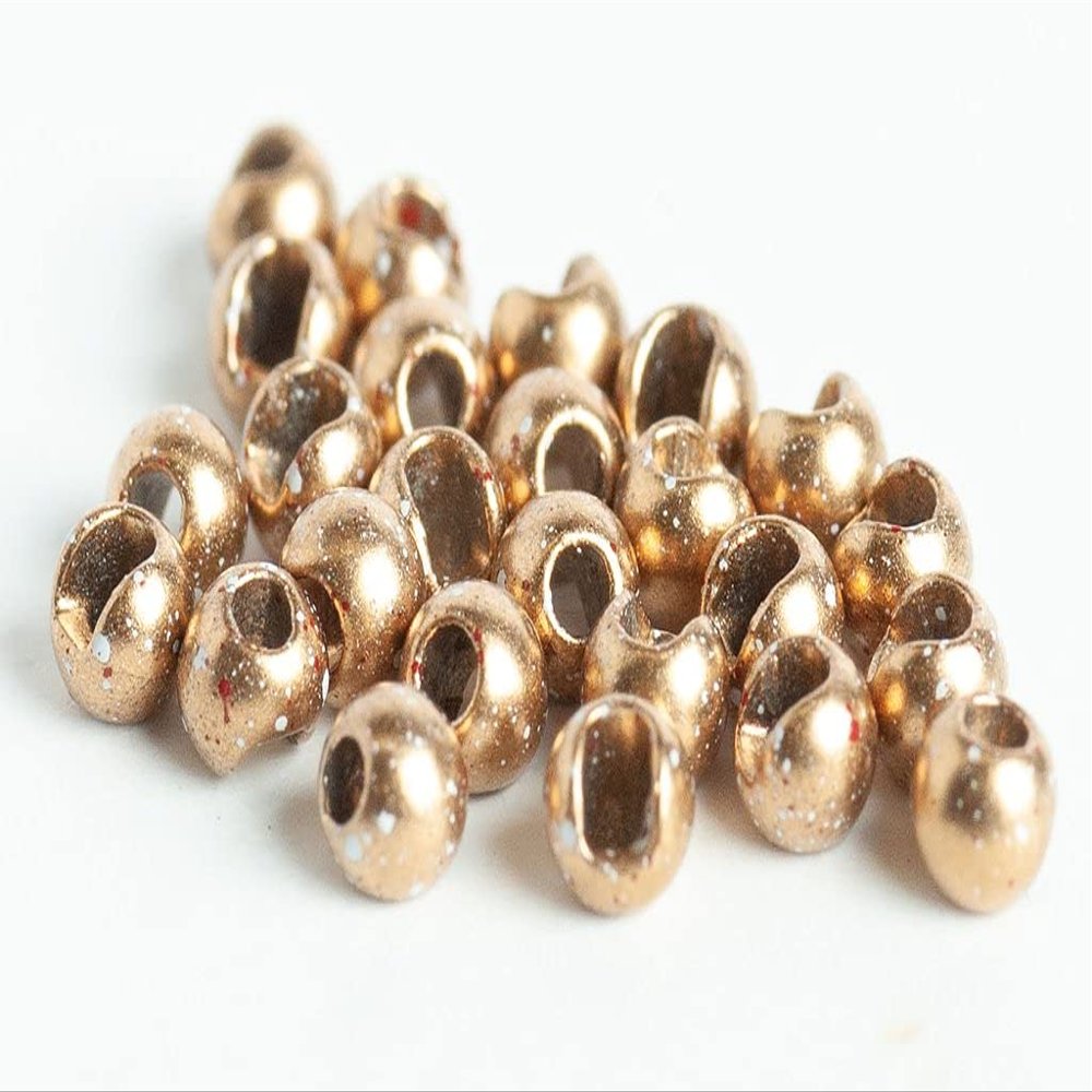 Blue Wing Olive Slotted Tungsten Beads for Fly Tying- 100 Pack (Mottled Tan, 3.8 mm (5/32"))