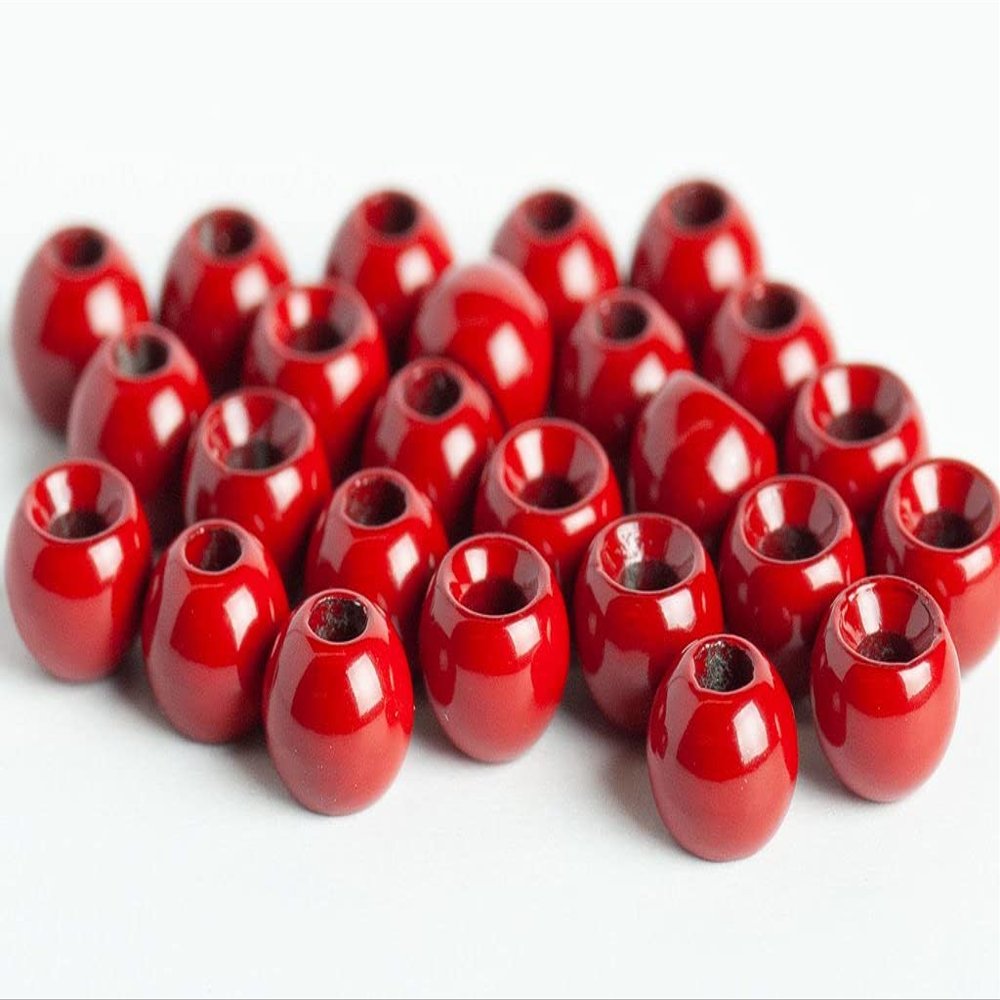 Blue Wing Olive Tungsten Beads for Fly Tying - 100 Pack (Blood Red, 3.8 mm (5/32))