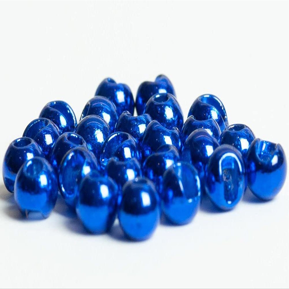 Blue Wing Olive Slotted Tungsten Beads for Fly Tying- 100 Pack (Metallic Blue, 2.8 mm (7/64"))