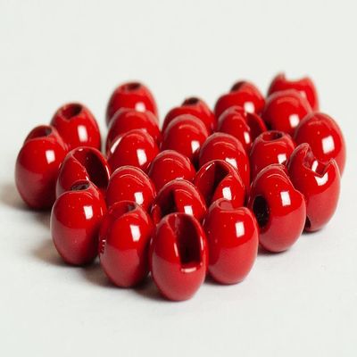 Blue Wing Olive Slotted Tungsten Beads for Fly Tying- 100 Pack (Blood Red, 3.2 mm (1/8"))