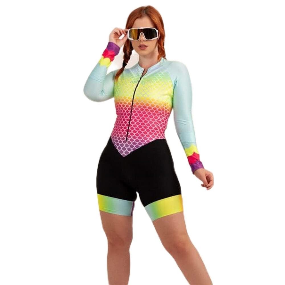CYTSH Triathlon Skinsuit Jumpsuit Womens Bike Clothes Cycling Sets Bodysuit Kit Sportwear (Color : 7, Size : XS)