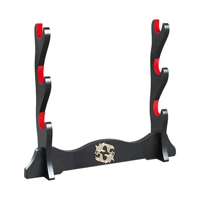 Jonoisax Sword Holder - Red Velvet Sword Rack Chinese Sword Stand Yin and Yang Pisces Totem,Sword Stand Katana Holder Dispaly,3 Tier