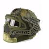 Outdoor Airsoft Shooting Head Protection Gear Adjustable Head Locking Strap Suspension System PJ Fast Tactical Helmet with Mask with Goggles - A-TACS FG view 1