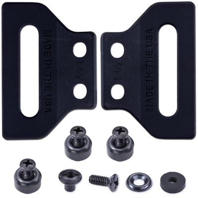 [1 Pair] HolsterSmith MM Wings - Holster Belt Loops - (Fits Belts up to 1.75 Inches) - (with Mounting Hardware) - Black - USA Made - Kydex & Leather Holster Making
