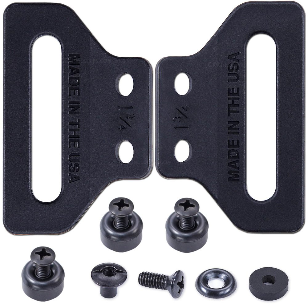 [1 Pair] HolsterSmith MM Wings - Holster Belt Loops - (Fits Belts up to 1.50 Inches) - (with Mounting Hardware) - Black - USA Made - Kydex & Leather Holster Making
