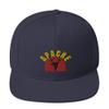 Apache Native American Indigenous 3D Puff Flatbrim Flat Brim Snapback Hat Navy view 1
