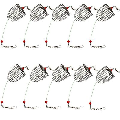10 PCS Carp Fishing Bait Trap Cage Stainless Steel Fishing Trap Lure Cage Basket Feeder Holder Fishing Gear Tackle Accessories Trap Dia: 3.5CM/4.0CM/4.6CM Available (Medium(Trap Dia 4.0cm) 10PCS)