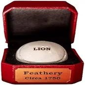 Lion Feathery Golf Ball-Handcrafted Historic Golf Replica in a red Leather Gift Box
