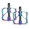 GORIX Bike Flat Pedals Oil Slick Wide CNC Lightweight with Non-Slip Pin Spike Road Mountain MTB Bicycle (GX-FX61) view 1