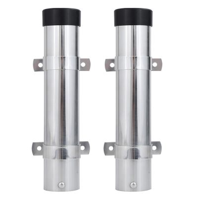 AMYSPORTS Steel Wall Rod Holder Fishing Stainless Mount Rod Holder Marine Side Boat Pole Holders Kayak Saltwater Freshwater 2Pcs