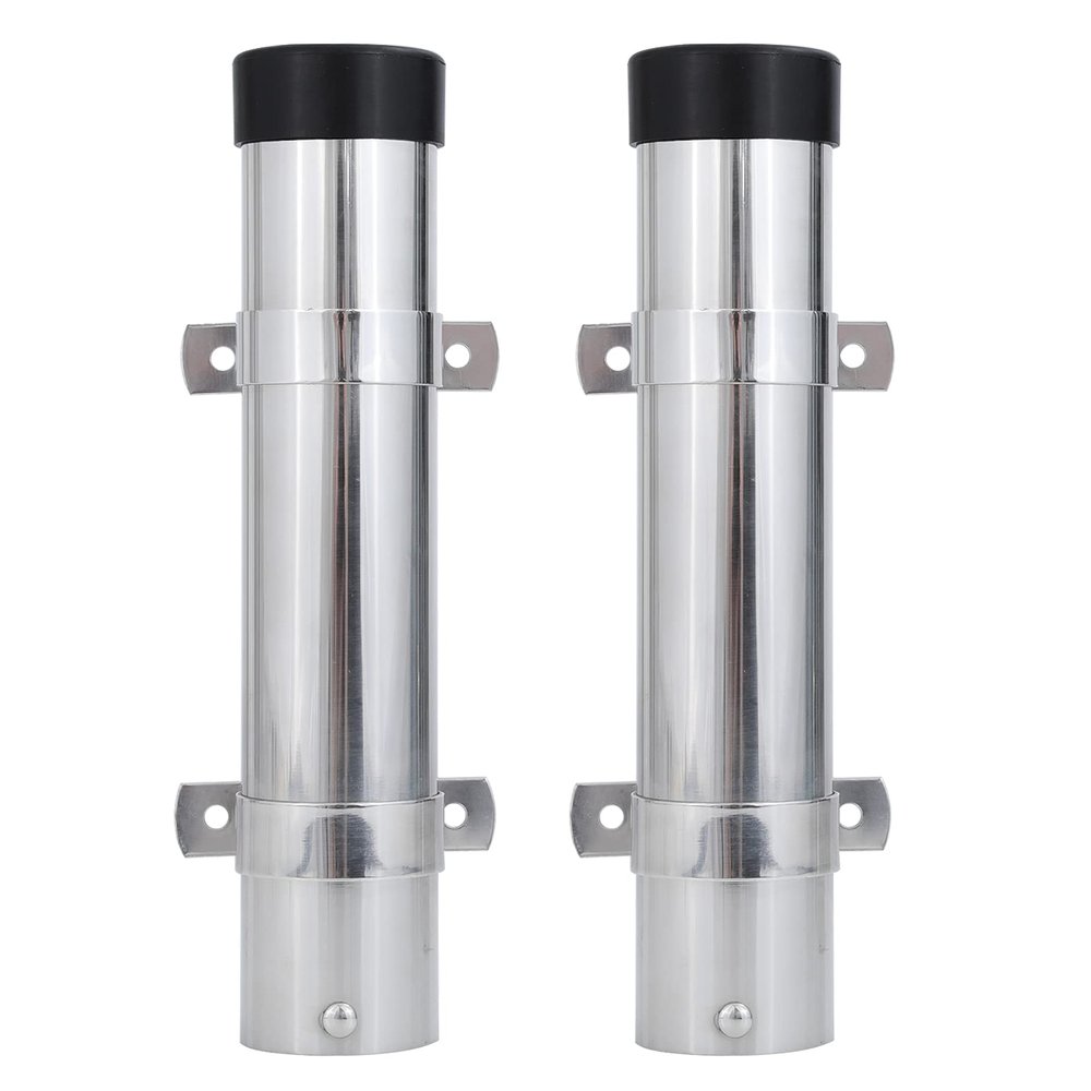 AMYSPORTS Steel Wall Rod Holder Fishing Stainless Mount Rod Holder Marine Side Boat Pole Holders Kayak Saltwater Freshwater 2Pcs