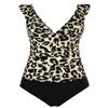 Hilor Tankini Swimsuits for Women Shirred Tummy Control Swimwear Ruffled V Neck Two Piece Bathing Suits Leopard 16 view 4