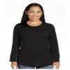 Time and Tru Women's Long Sleeve Thermal Top (Black, Large) view 1