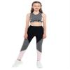 Hedmy Kids Girls Two Piece Athletic Outfit Crop Tops with Booty Shorts for Gymnastic Dance Sports Swimsuit Grey 12 Years view 1