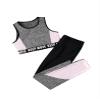 Hedmy Kids Girls Two Piece Athletic Outfit Crop Tops with Booty Shorts for Gymnastic Dance Sports Swimsuit Grey 12 Years view 3
