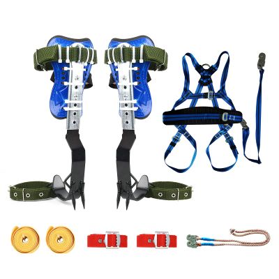 TWSOUL Climbing Spike, Tree Climbing Steps Gear with 5 Point Belt Straps Portable Adjustable Lanyard and Extra Multi-Functional Straps for Outdoor Jungle Survival Fruit Picking