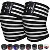 AQF Knee Wraps Weight Lifting Bandage - IPL and USPA Approved Gym Knee Support - Heavy Duty 78 Elasticated Support Straps Guard Powerlifting, Squatting (Pair) (Blk & Wht) view 1